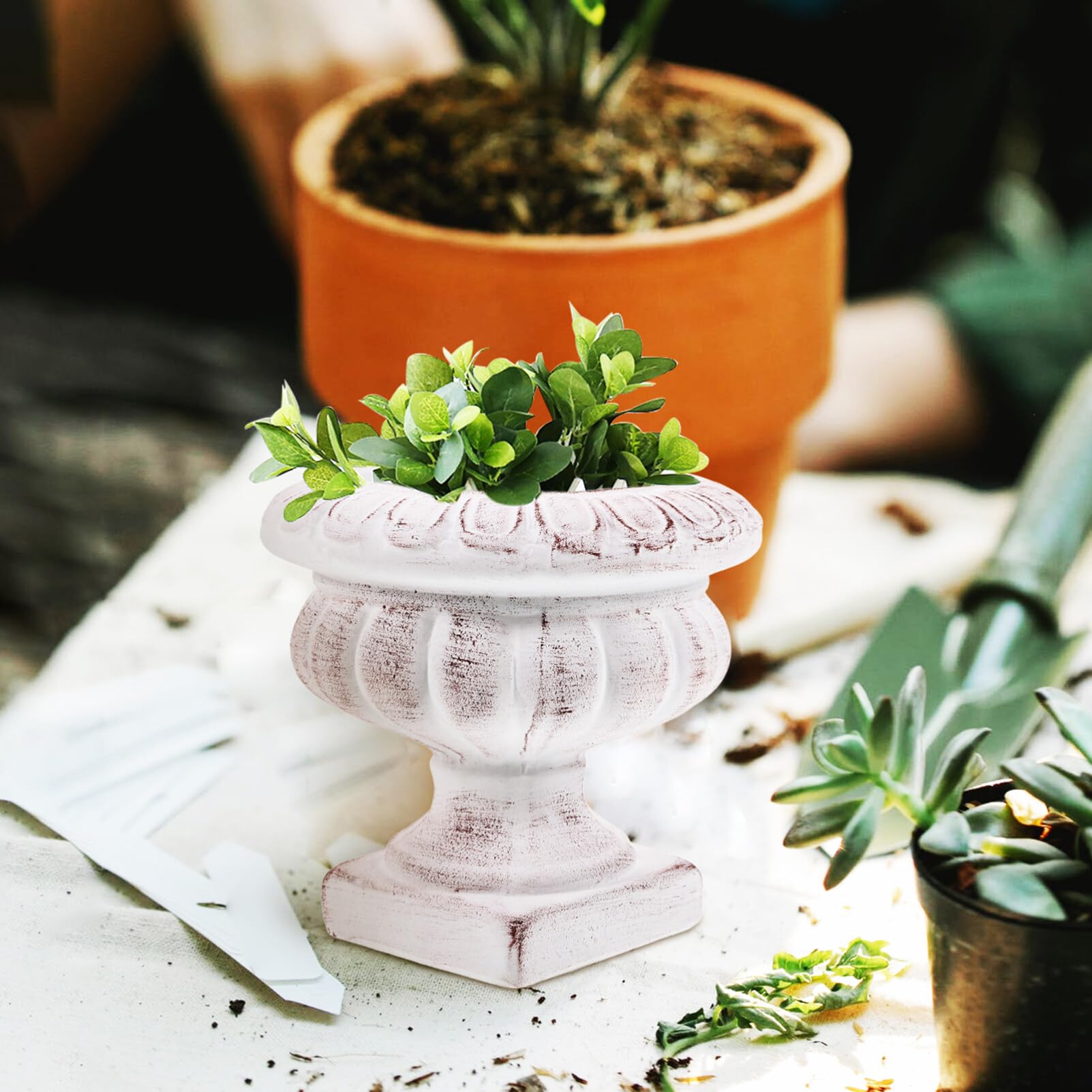 Vintage Blumentopf Aus Gusseisen – Römische Säulen-Optik Für Hochzeit, Wohnzimmer & Garten-Deko