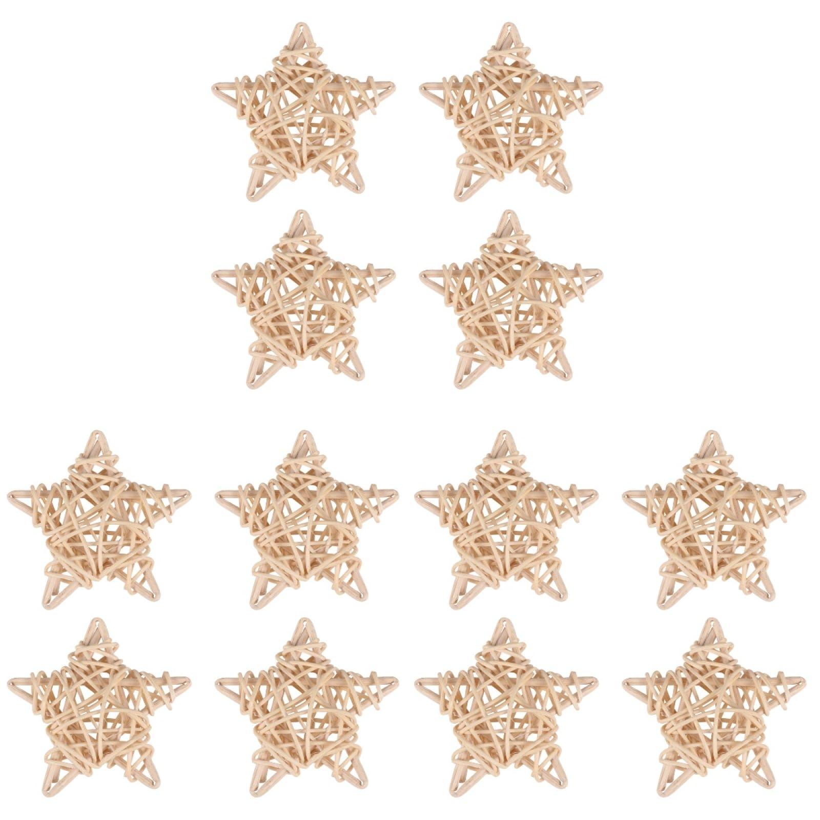 POPETPOP Rabbit Chew Toy 12 Pcs Willow Balls Pentagram Star for Guinea Pigs Bunnies Chinchillas