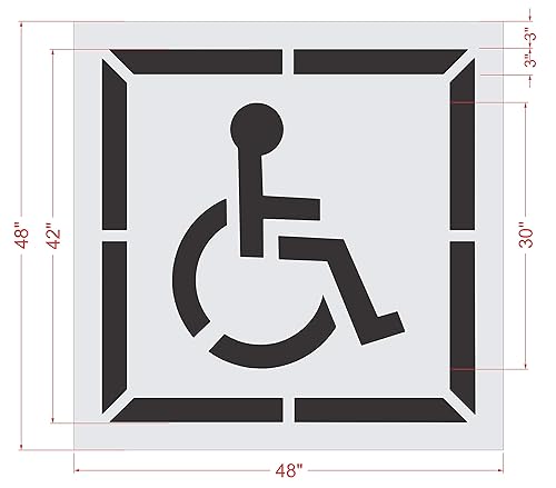 Miniatura 5 de Plantilla de estacionamiento  30 pulgadas  Plantilla para discapacitados con borde (carrera de 3 pulgadas)  42 x 42 x 18 pulgadas (128 mil)  Grado
