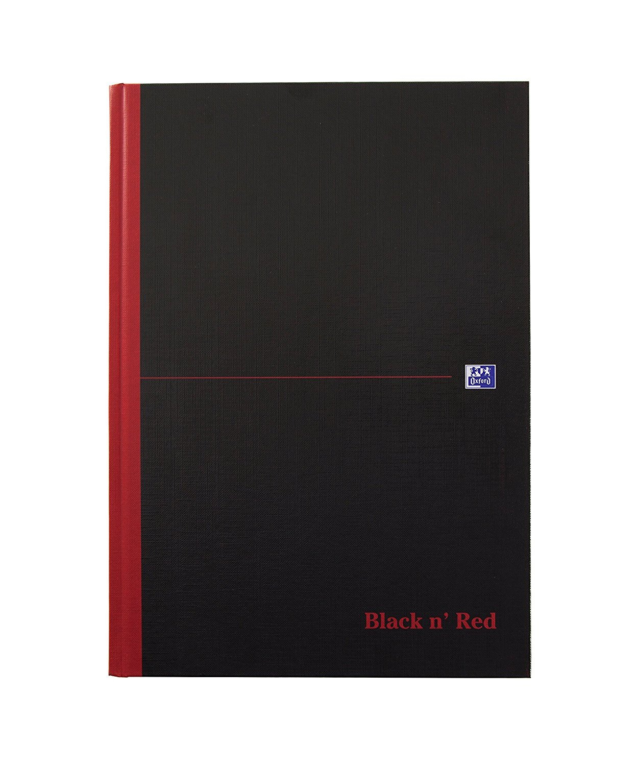 Oxford Black n' Red A4 Hardback Casebound Notebook, Narrow Ruled with Margin, 96 Page, 1 Notebook