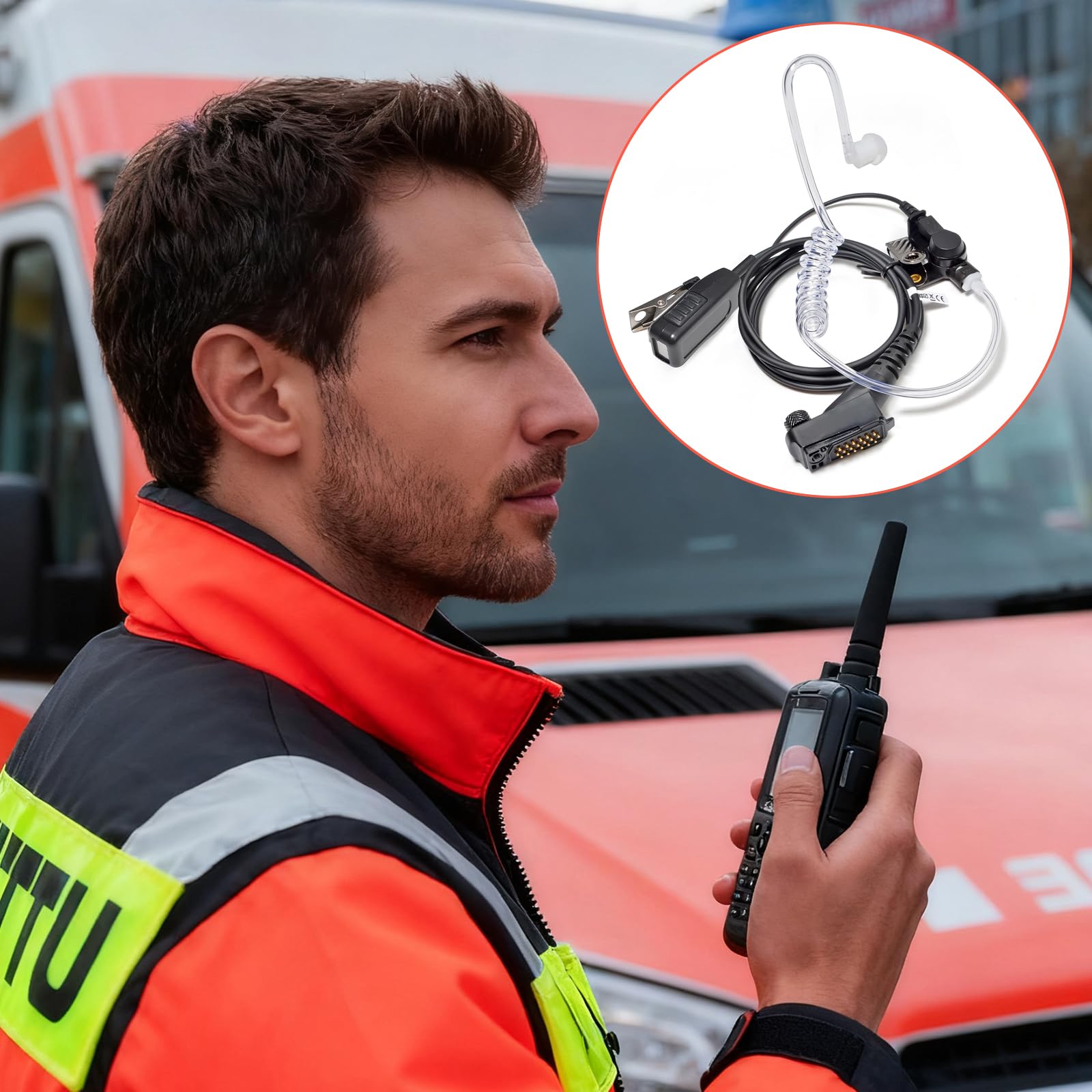 HYS TPH900 Micro-Casque Tubulaire Compatible avec Airbus TPH-900 TETRAPOL Oreillette(A0-TPH900)