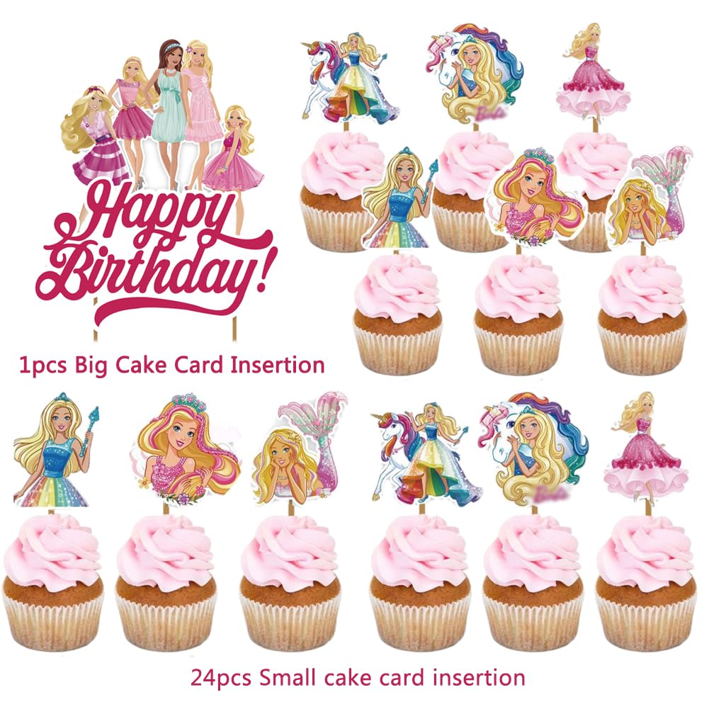 Barbie Prinzessin Torten-Deko, 17-teilig – Cake Topper Für Mädchengeburtstag, Kuchenverzierung