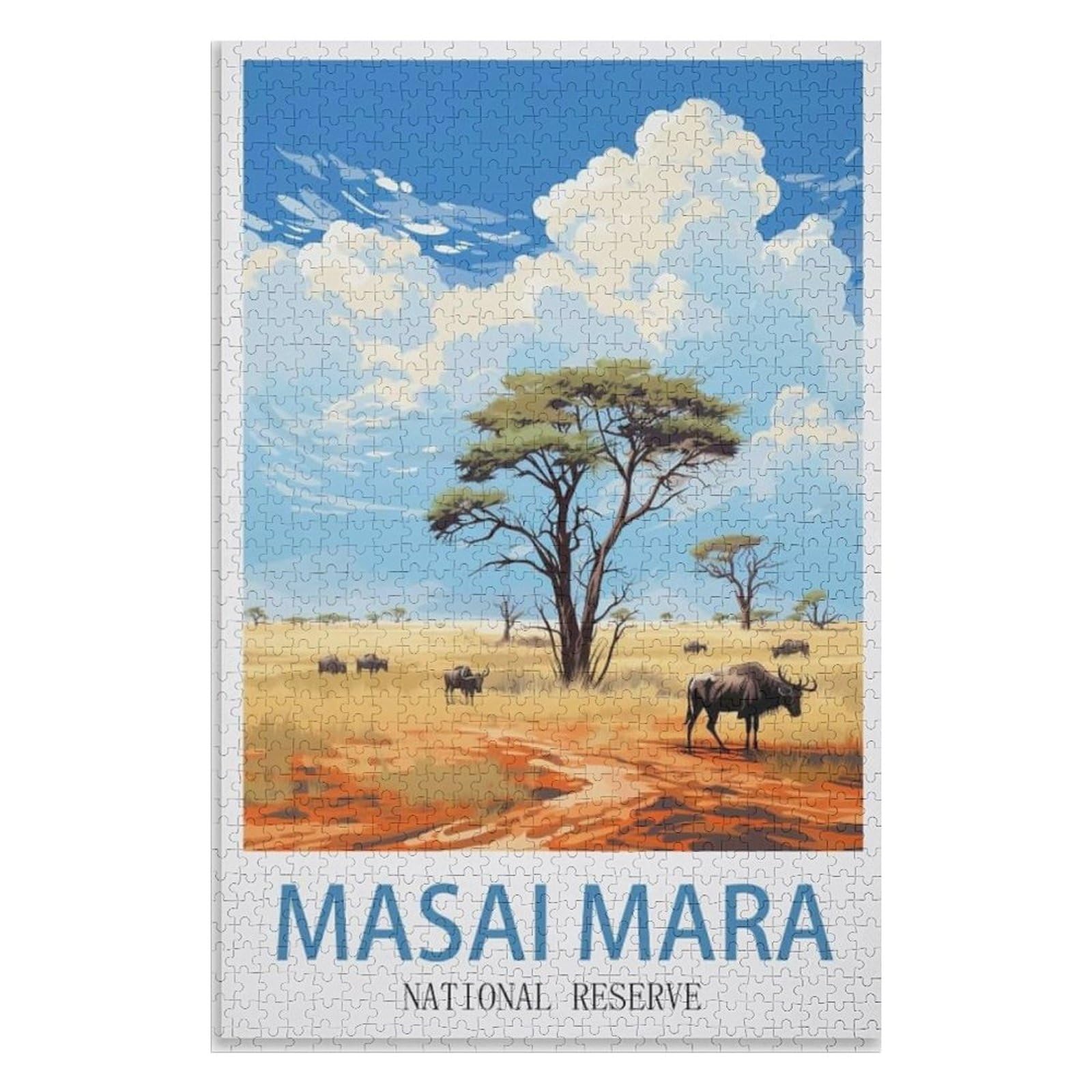 puzzles for adults, family puzzle game birthday gifts, Masai Mara National Reserve，Adults 1000 Piece Jigsaw Puzzle- Christmas，70x50，paper puzzle，AA-834
