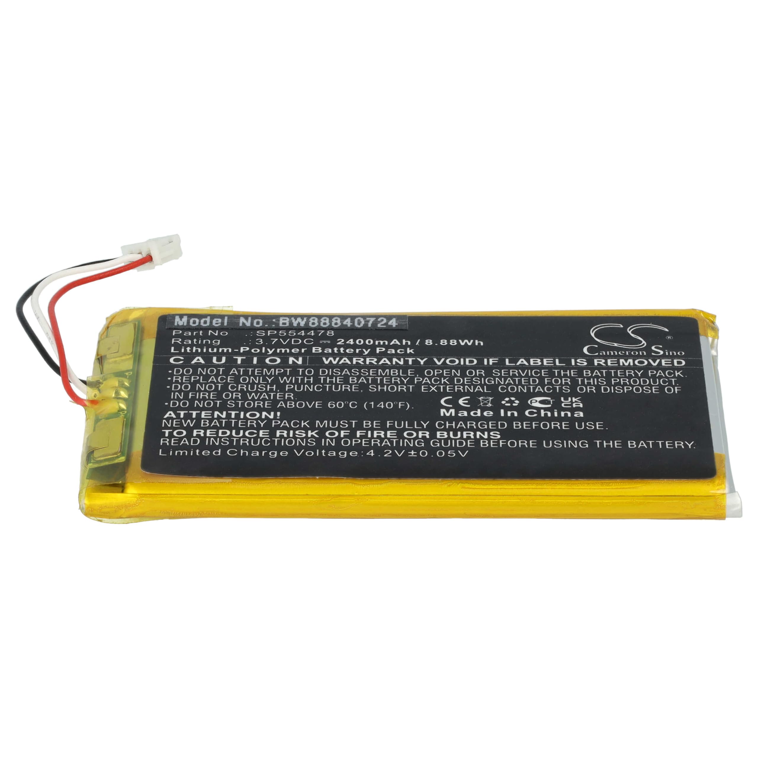 vhbw batteria compatibile con Infant Optics DXR-8 Pro babyphone (2400mAh, 3,7V, Li-Poly)