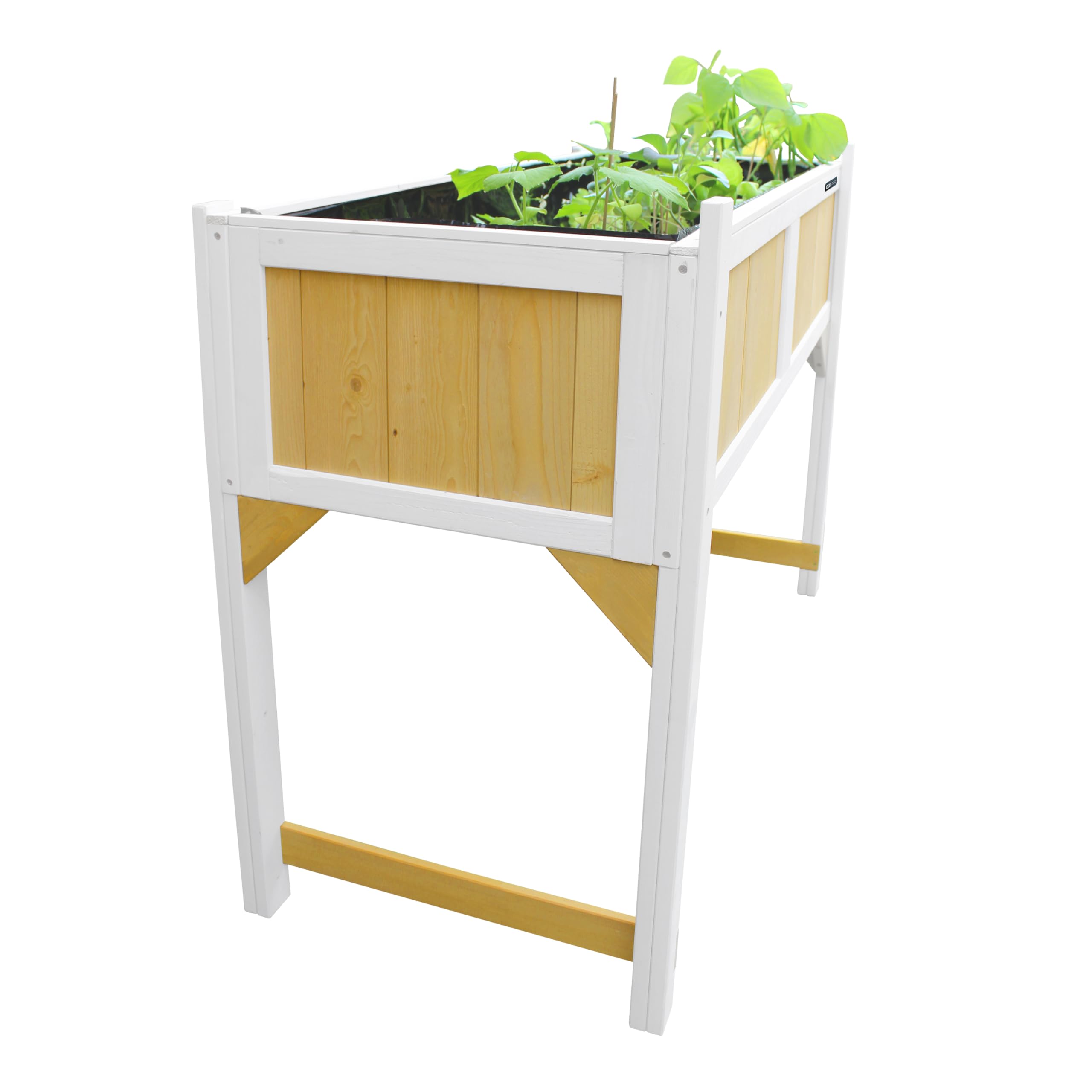 AXI Table De Culture en Bois avec Bac & Voile De Jardin | Potager sur Pied/Jardinière en Marron & Blanc