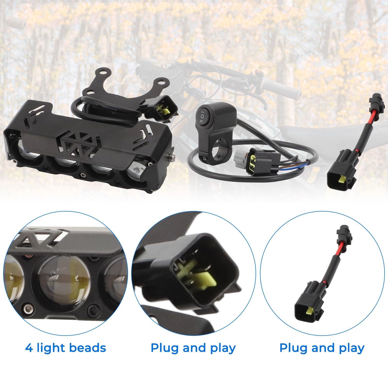 LED Fendinebbia Per Surron Per Segway X260 Faro Moto | Per Segway X260 Faro LED Moto Dirt Bike Kit Barra Faro Anteriore Plug N Play