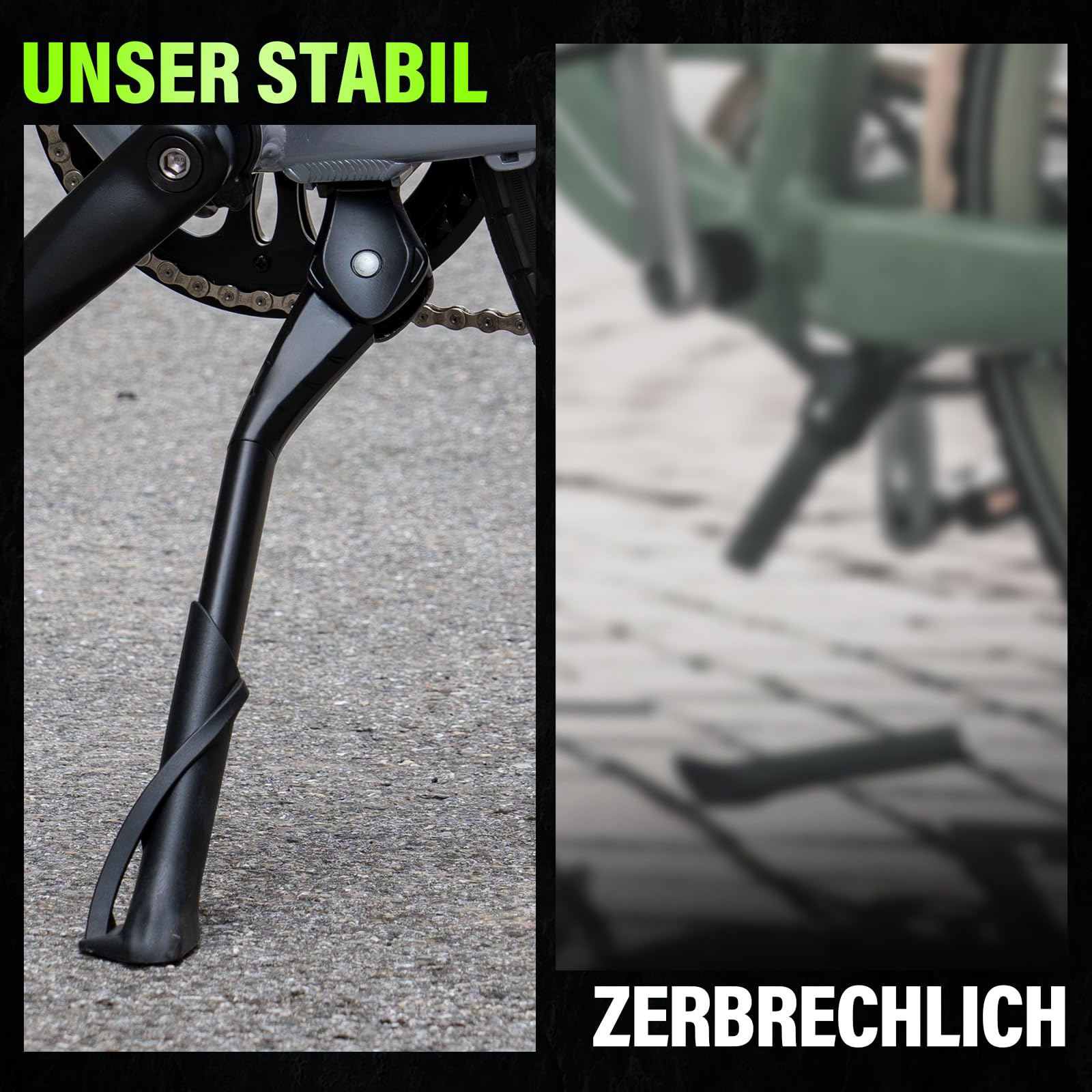 Stojak rowerowy – 24–28 cali z regulacją wysokości – stopka do 35 kg nośności – stojak środkowy do rowerów elektrycznych, trekkingowych, górskich, miejskich