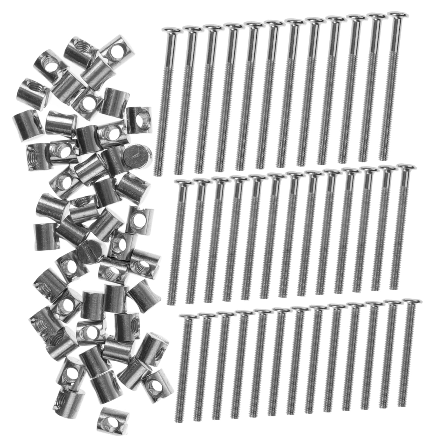Alipis 1Set Plated Flat Head Bolts with Barrel Nuts Furniture Connector Screws Assortment for Cribs and Home Improvement