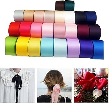 Amazon.co.jp: F Fityle 26枚入りセット 両面サテンリボン カラフル
