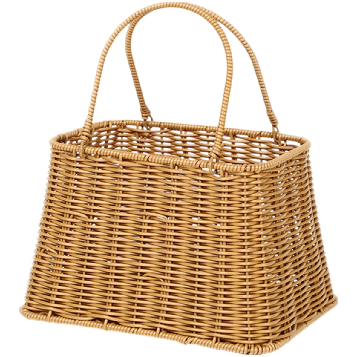 Panier tressé en imitation rotin Alasum avec structure en fer durable