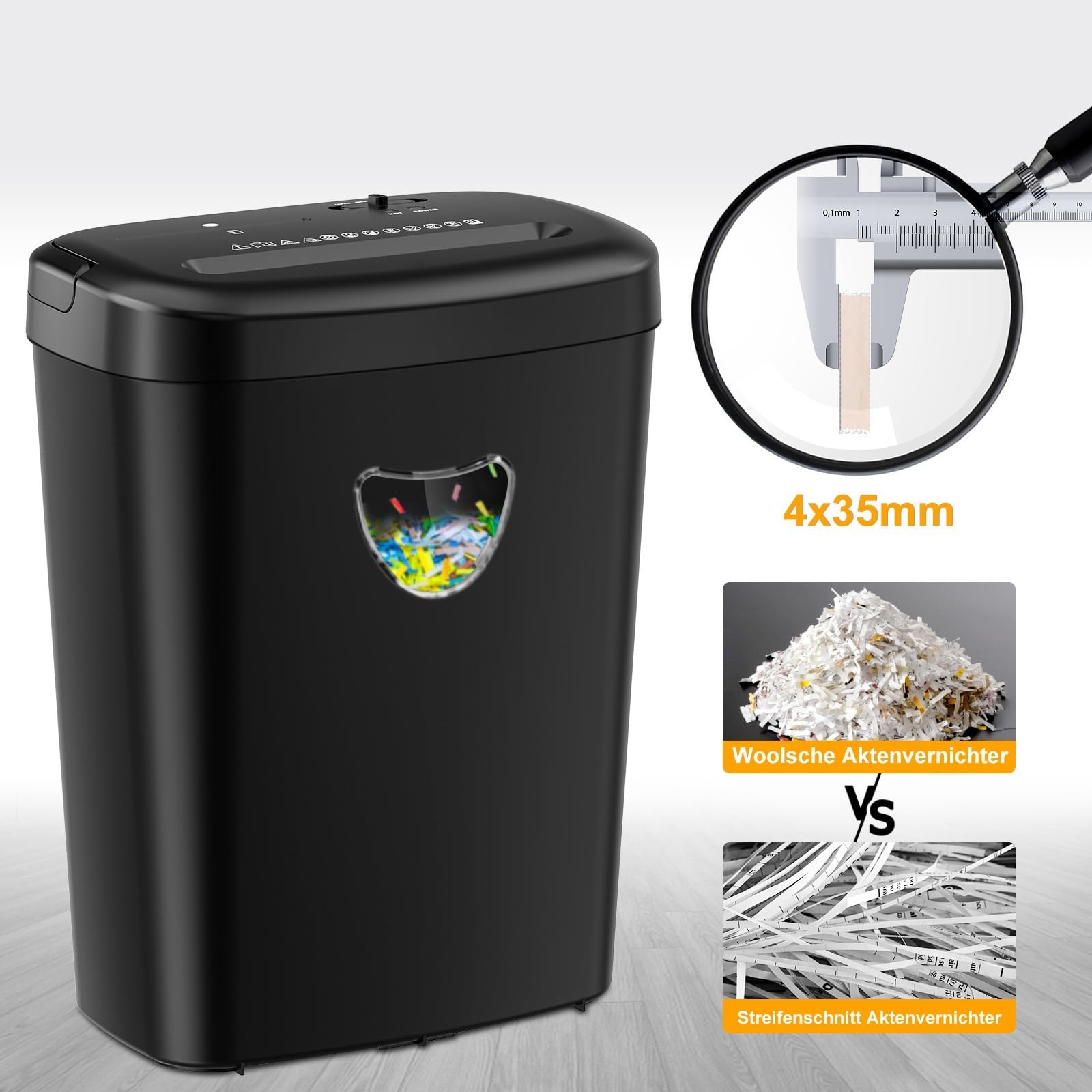 25L 12-Sheet Silenciosa destructora de Papel Uso Personal para Papel