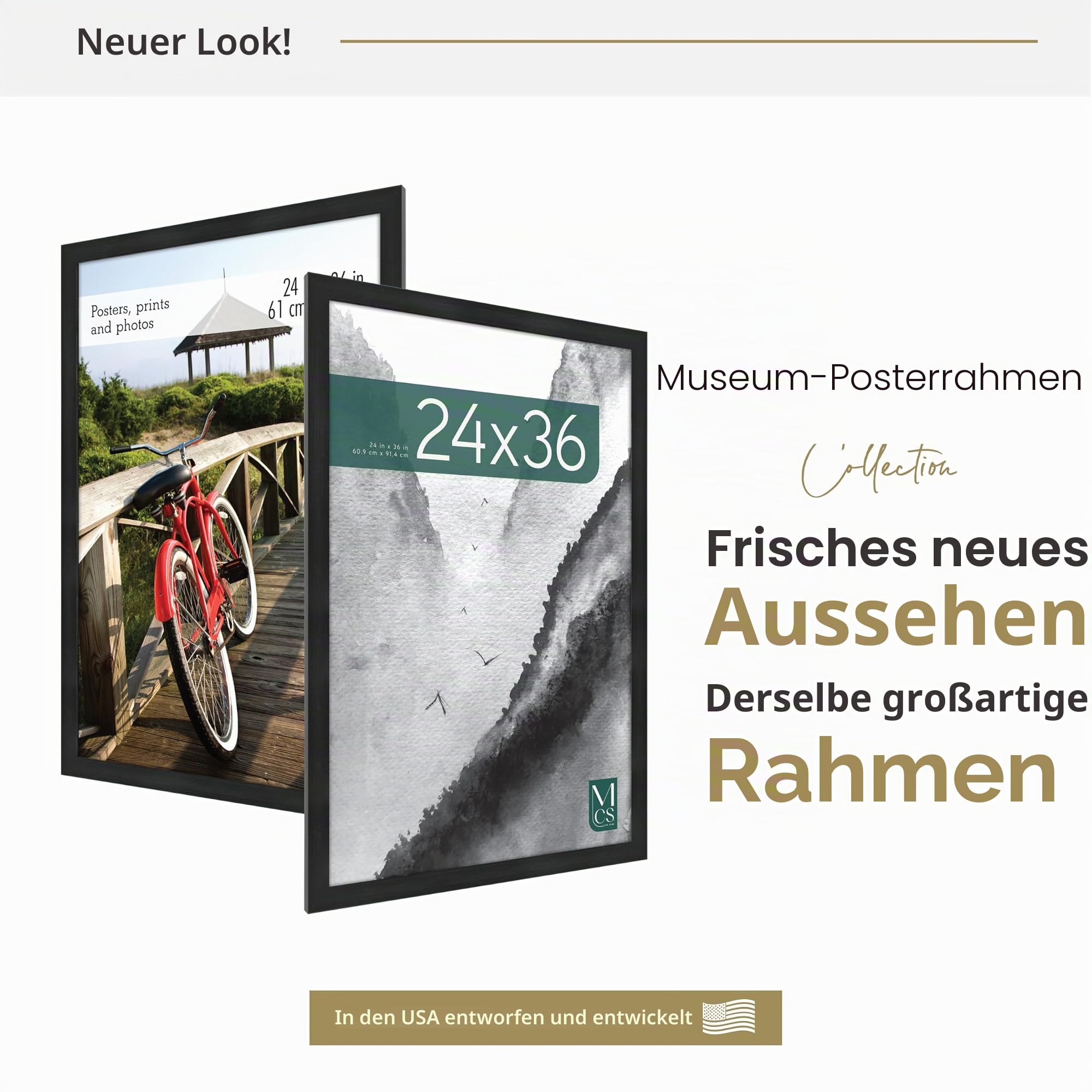 MCS Museum Posterrahmen, 61 x 91,5 cm, Onyx, 24 x 36 in