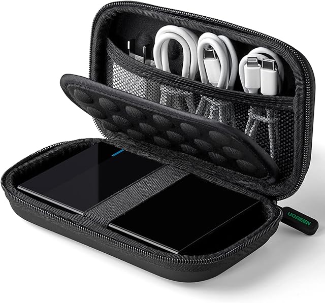 UGREEN 2,5 Calowy Pokrowiec na Zewnętrzny Dysk Twardy Odporny na Wstrząsy Pokrowiec Ochronny Kompatybilny z WD, Toshiba, Canvio, Seagate, SSD HDD, Kablami, Kartami SD, Dyskami Flash USB