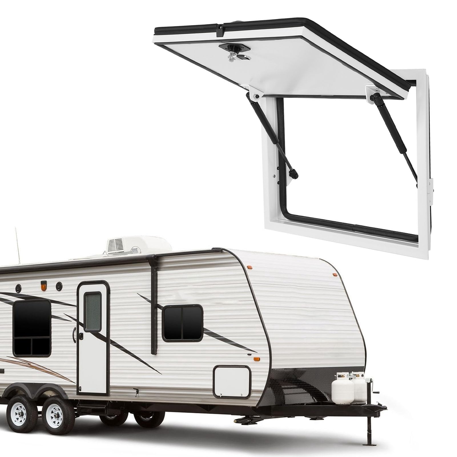 Bediffer Porte à Bagages de Camping-Car 16 X 12 Pouces, Serrure de sécurité Robuste Résistante aux, Double Pôle pour Remorque de Voyage, Camping-Car