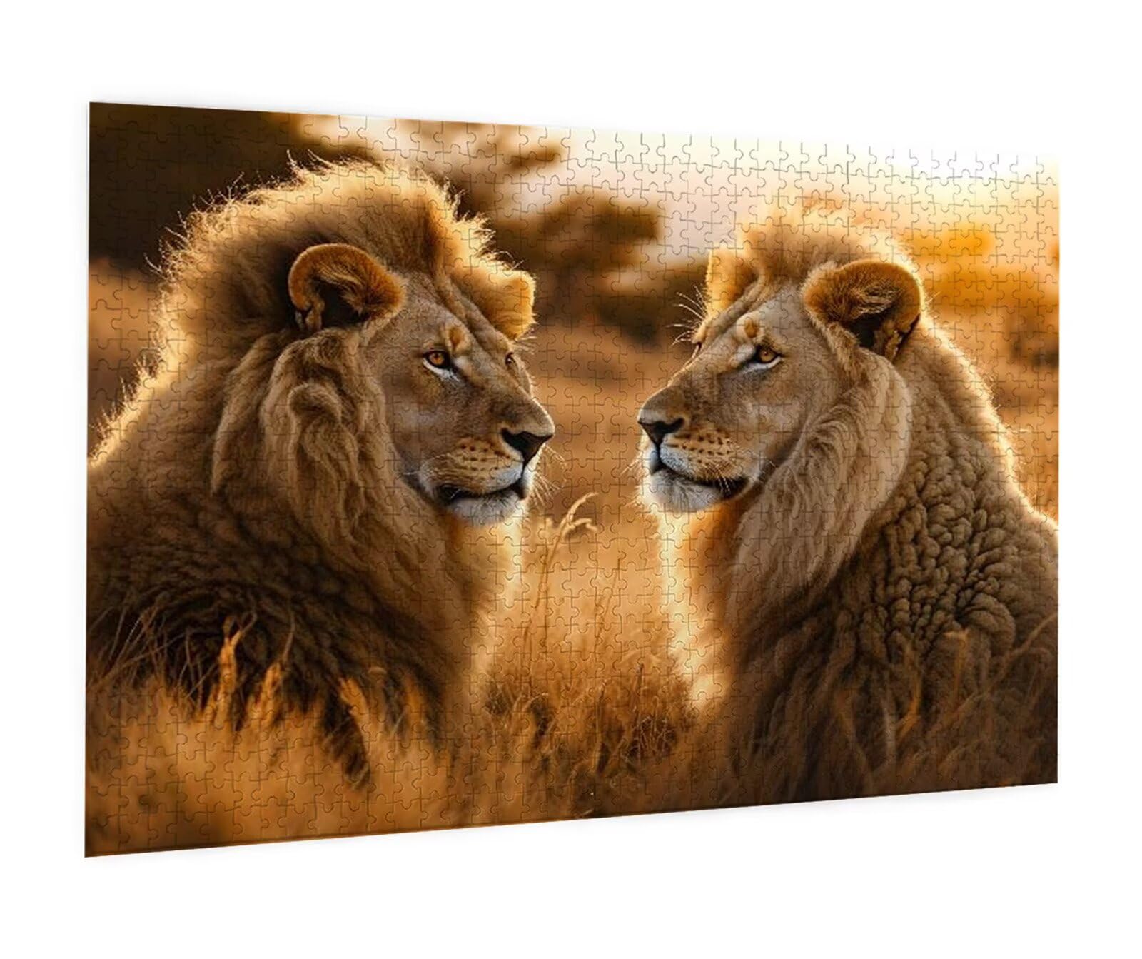 Puzzle 4000 Teile Löwe Puzzle Erwachsene, Holzpuzzle Erwachsene Puzzelmatten, Mehrfarbig Holzpuzzle, Klassische Puzzles Wiese Wooden Jigsaw, Geschicklichkeitsspiel für die Ganze Familie, Dekor S-411