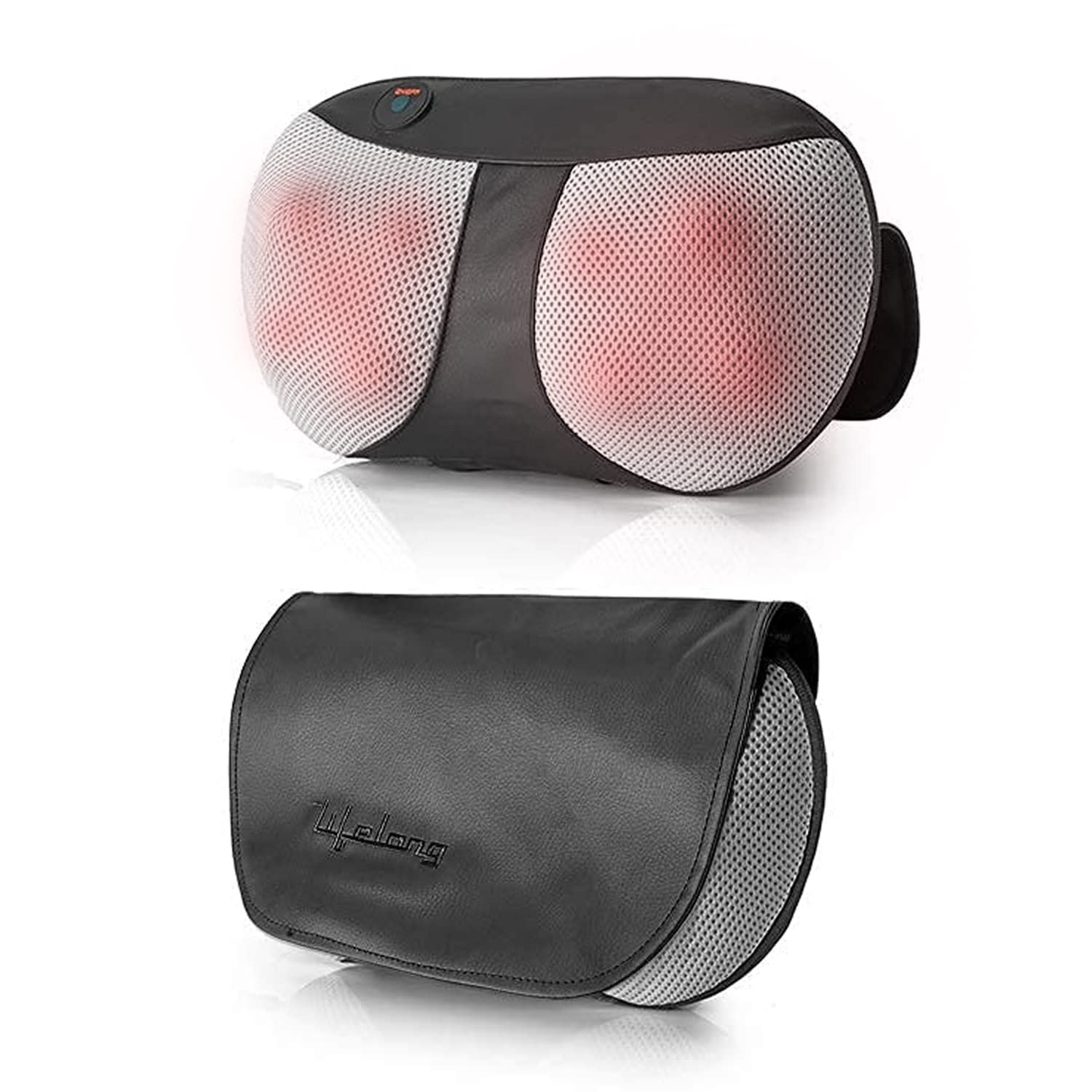 Lifelong LLGM09 Gun Massager Deep Tissue Body Massage Machine For Pain Relief & LLM369 Cushion Massager And Body Massager With Heat And Strong Deep Kneading Nodes, Black Lifelong LLGM09 Gun Massager Deep Tissue Body Massage Machine For Pain Relief & LLM369 Cushion Massager And Body Massager With Heat And Strong Deep Kneading Nodes, Black