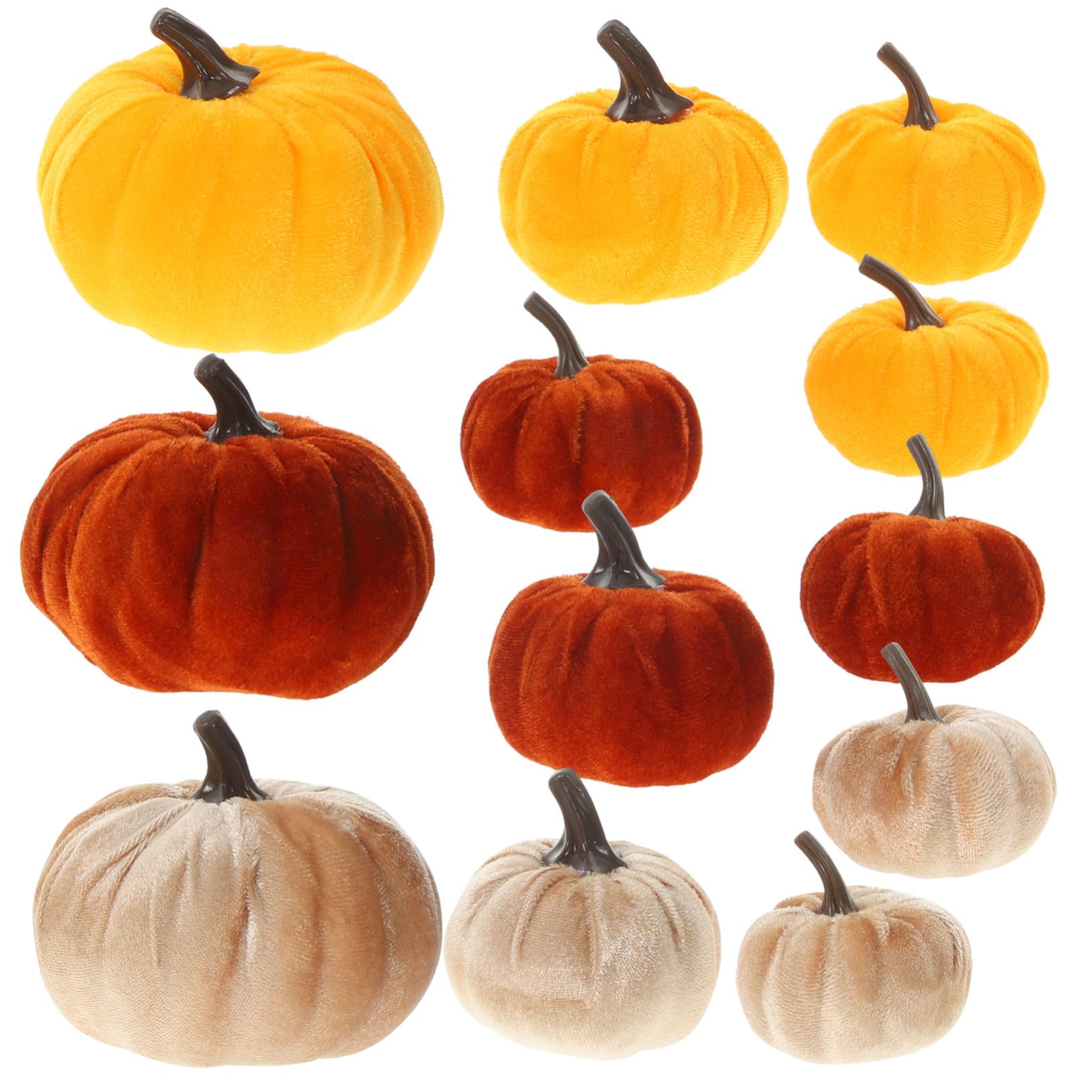 STOBAZA 12 Stück Teiliges Künstliche Samtkürbisse Realistische Flanell Modelle Bunte Herbstdekoration für Halloween und Erntedankfest Vielseitige Tisch und Raumdekoration