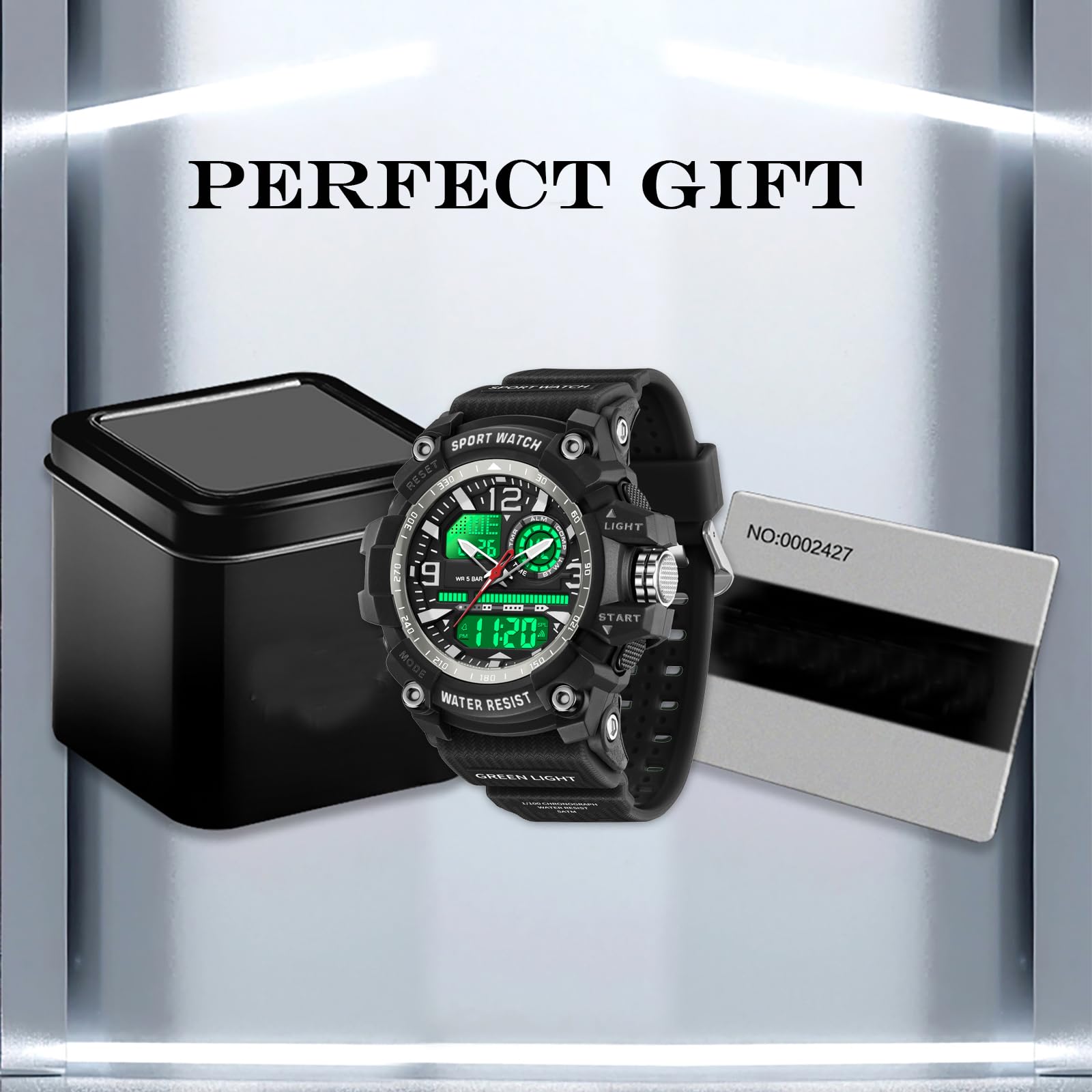 findtime Montre tactique militaire numérique pour homme - Montre robuste pour la course à pied, l'entraînement, les sports de plein air avec rétroéclairage LED, alarme, carillon horaire, calendrier