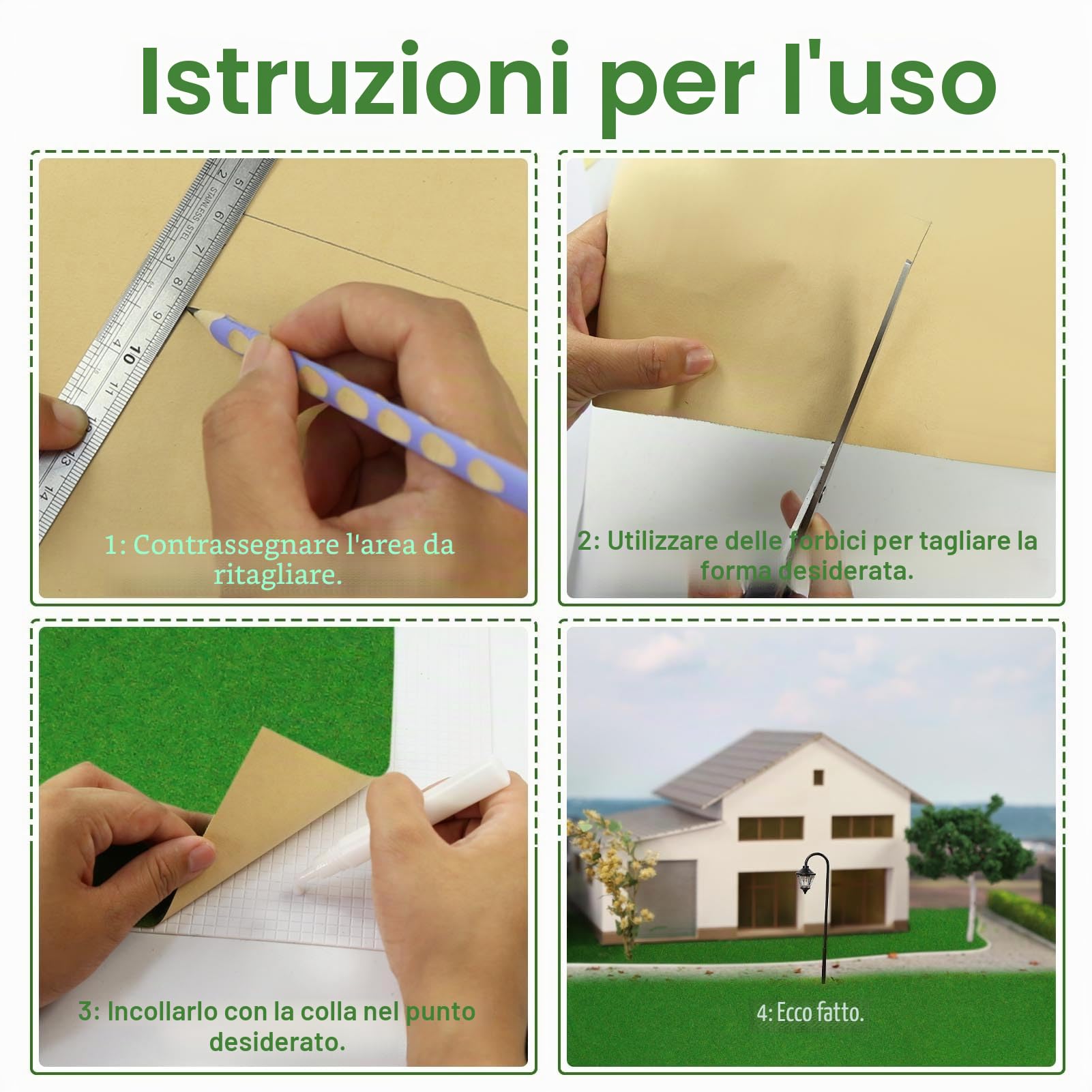 Evemodel 200 x 41 cm modellino ferroviario prato prato tappeto paesaggistica colori assortiti prato tappeto (verde)