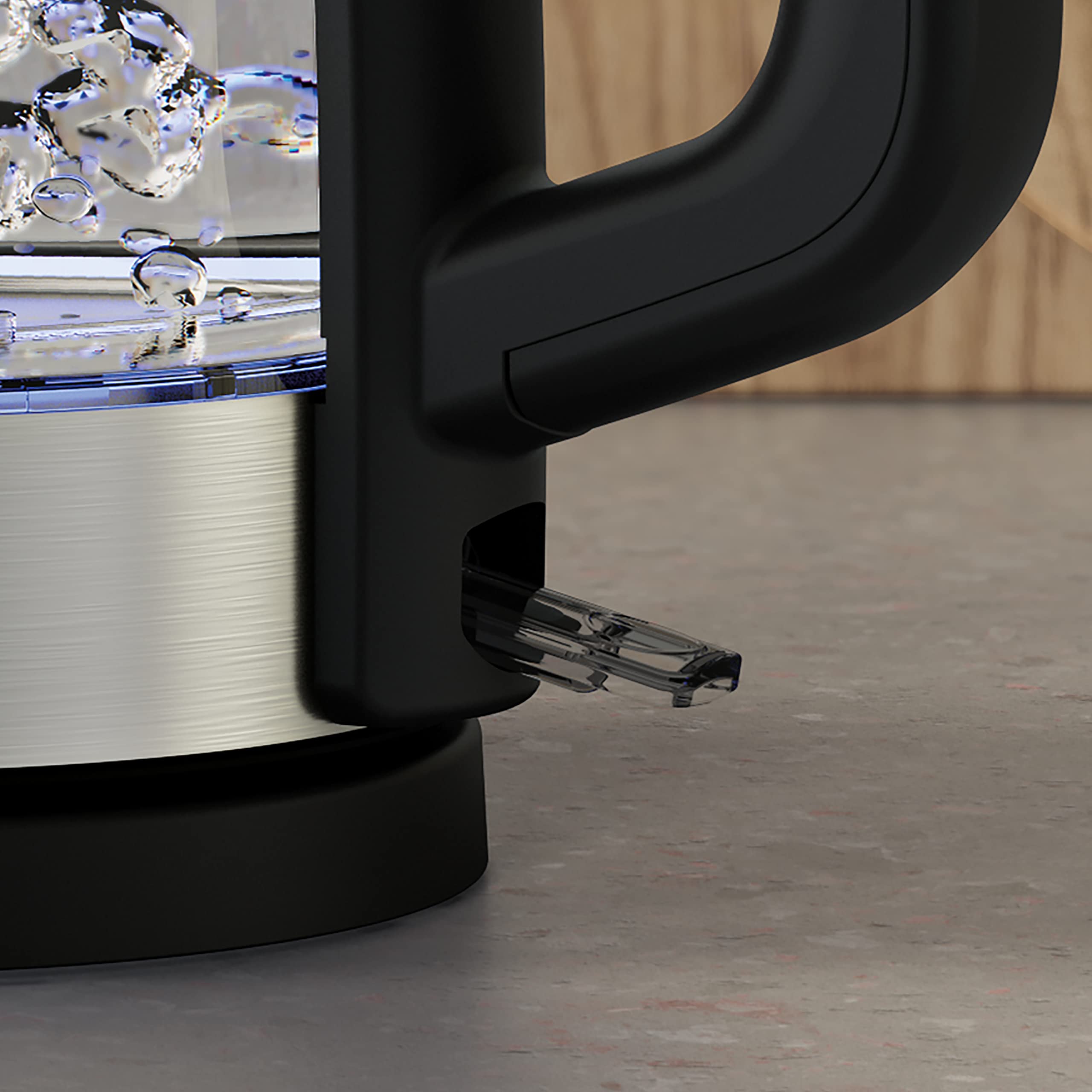 Electrolux Create 4 Hervidor eléctrico E4GK1-4GB, Diseño elegante de vidrio y acero inoxidable, calentamiento rápido, base giratoria de 360°, Jarra inalámbrica, filtro antical, 2200 W, 1,7 litros,