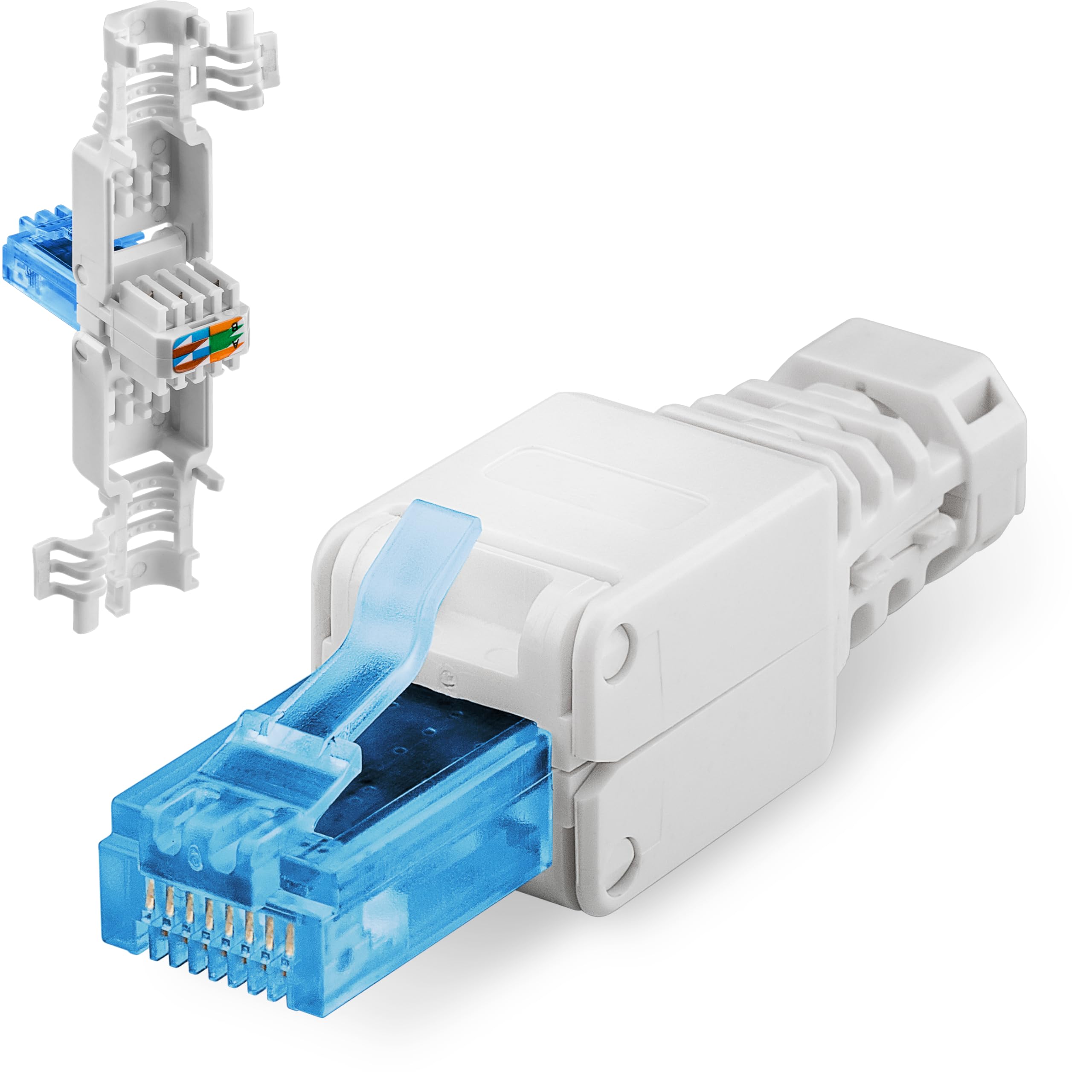 goobay 44738 CAT6 UTP RJ45 netwerkstekker zonder gereedschap te monteren, wit