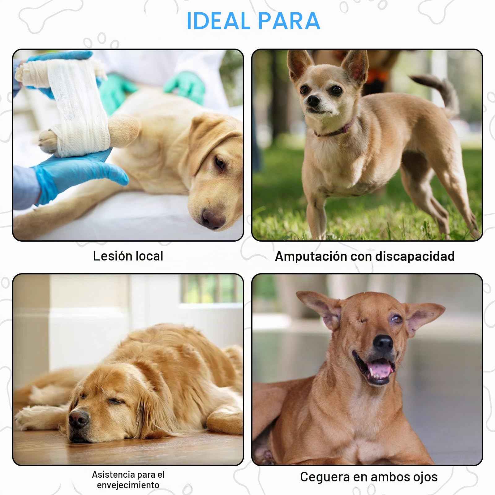 Arnés de elevación para perros grandes, mochila de emergencia, mochila para perros con asas, soporte de seguridad para discapacitados, heridos o medianos perros mayores L
