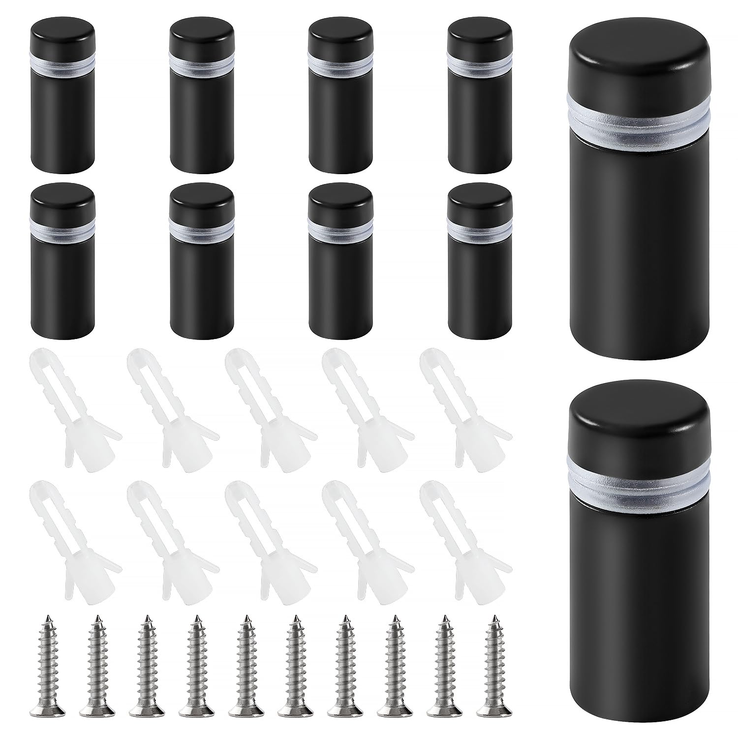 YIXISI 10 PCS 12×25 mm Stainless Steel Advertising Screw, Standoff Fixings, Stainless Steel Sign Standoff Screws, with Screws