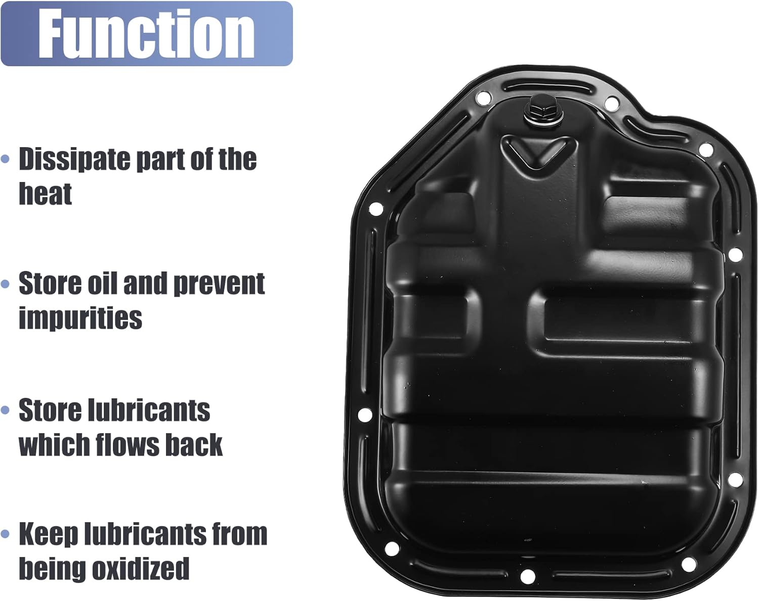 X AUTOHAUX Engine Oil Pan for Infiniti FX35 G35 M35 for Nissan 350Z 11110-4P110 Engine Oil Pan Lower Engine Sump Pan Oil Pan Black Powder Coating Metal