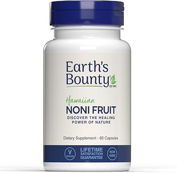 Earths Bounty Hawaiian Noni Fruit Capsules - 60 Veggie Caps - Healthy Immune System & Joint Health Support - 100% Natural & Pure Noni - Vegetarian
