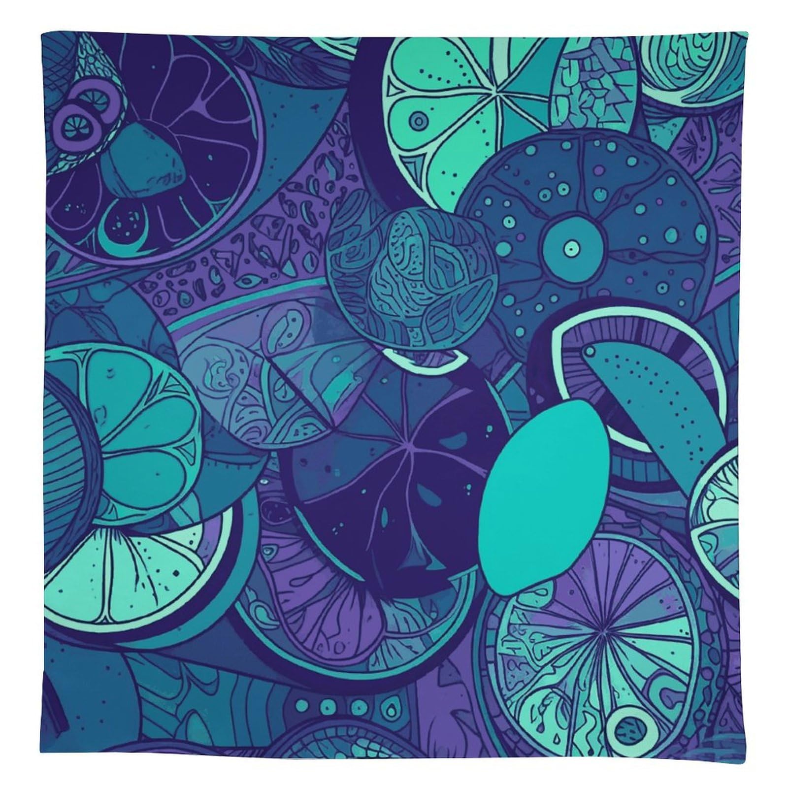Nappe de table pour restaurant et repas de famille motif citron bleu sarcelle