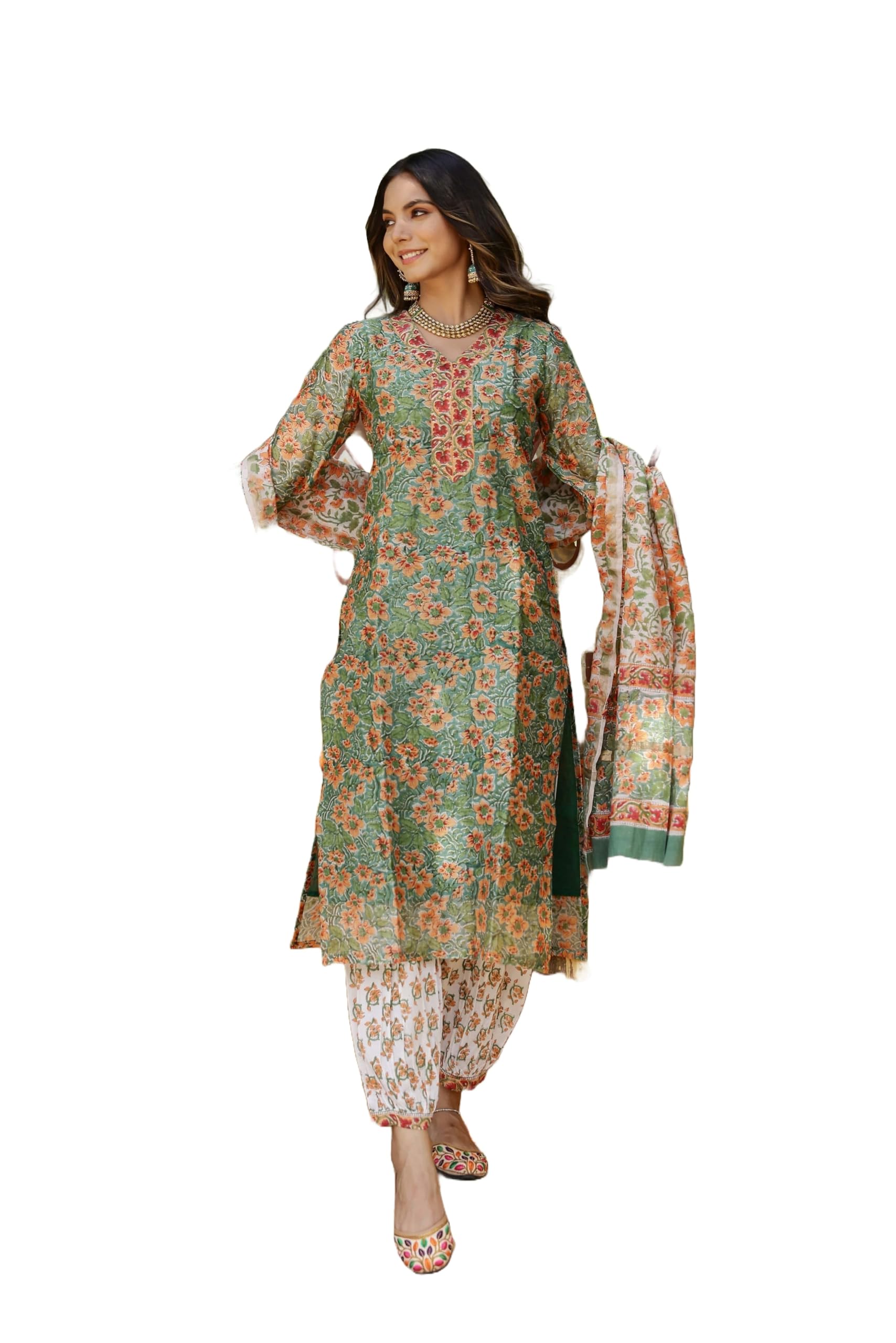 Cotton Blend Women Kurta Set: Where Tradition Meets Trend: Stay Fashion-Forward Yet Rooted In Tradition With Our Stylish Ethnic Sets!-image-46