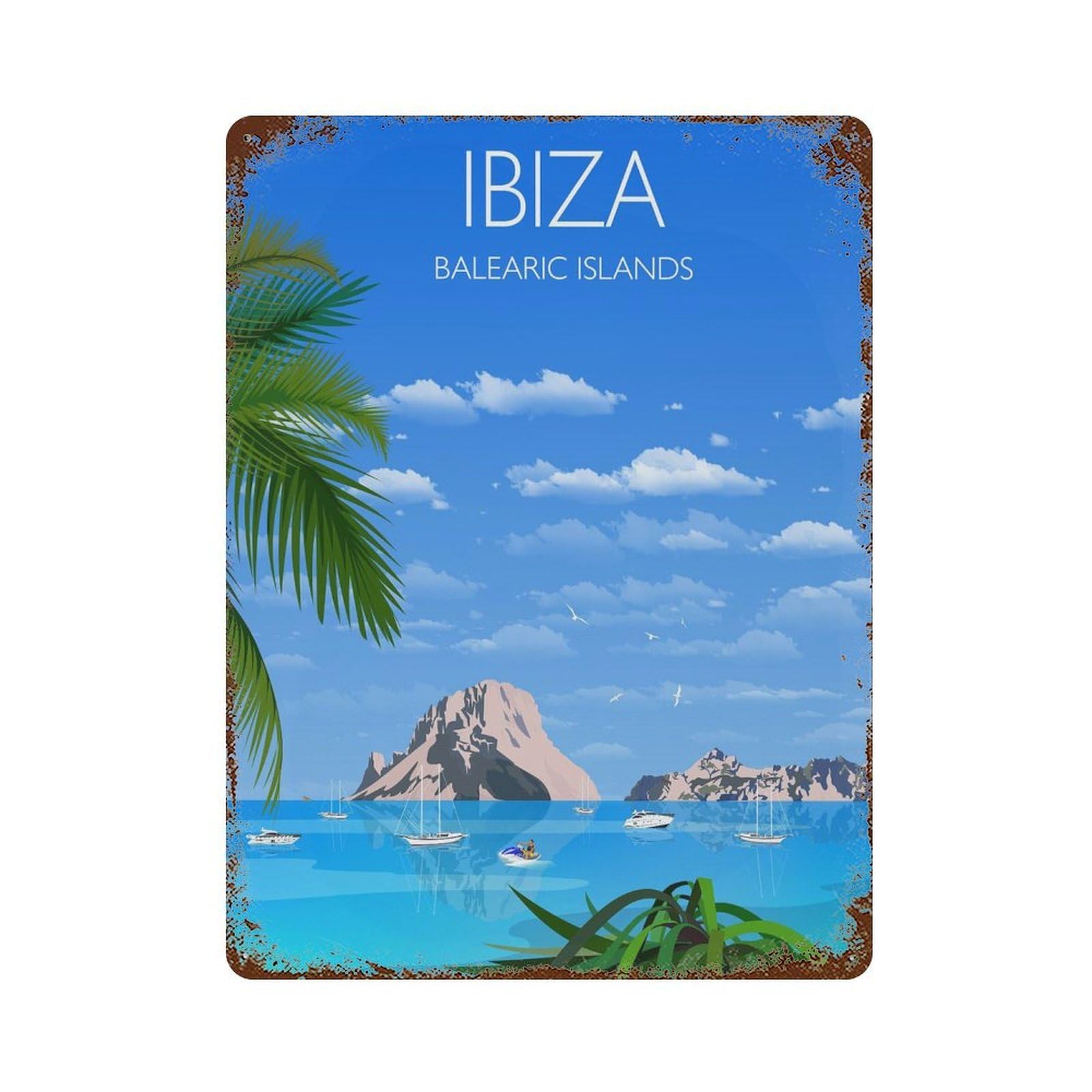 xiaoxiaoshen Travel of Ibiza Balearic Islands (2) Wall Decor Art Metal Tin Poster Modern Home Decor Art Home Bar Shop Decorations Vintage Sign 40x30cm