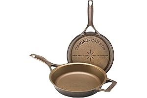 Stargazer 10.5-Inch Non-Stick Cast Iron Skillet: American-Made, Seasoned for Easy, Healthy Cooking