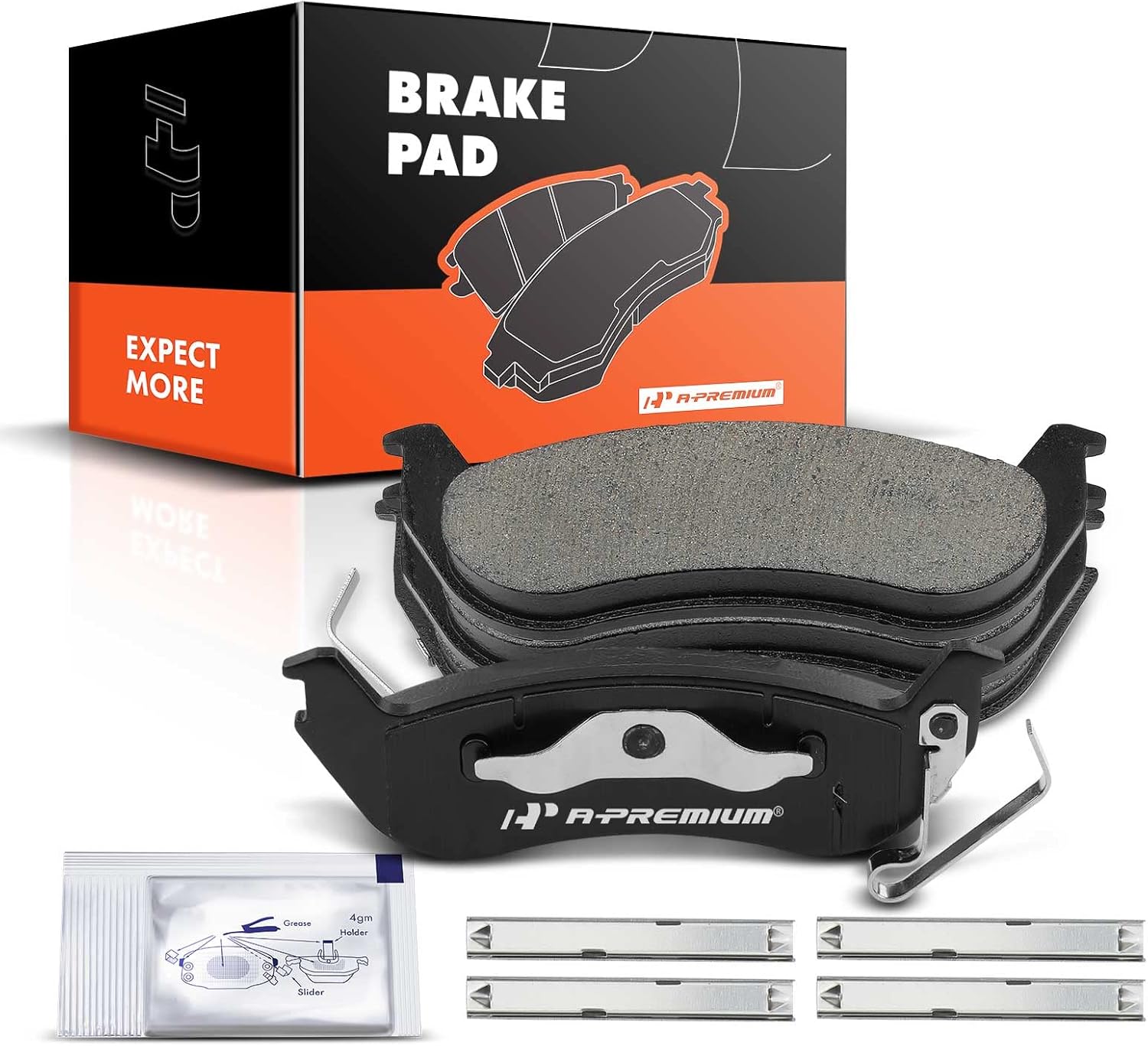 A-Premium Rear Ceramic Brake Pads Set Compatible with Ford, Lincoln and Mercury Models - Crown Victoria/Town Car/Grand Marquis 2003-2011, Ranger 2010-2011, Marauder 2003-2004