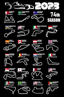 2023 F1 Poster Track Wall Art Picture for Boys Room Office Decor Formula 1 Merchandise Racing Gift （23.6X15.7 inches）