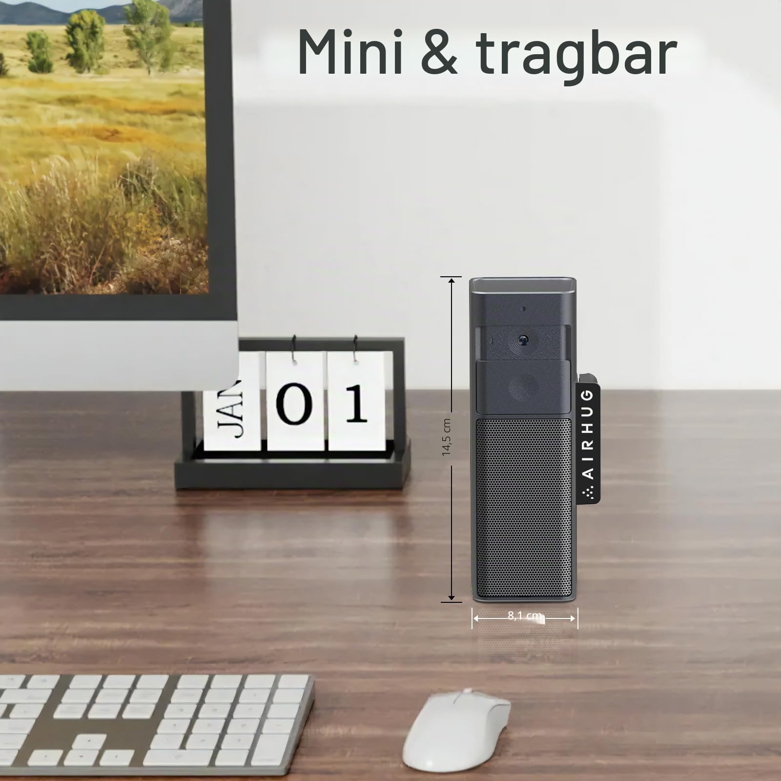 AIRHUG 3-in-1 1080P Webcam mit Mikrofon und Lautsprecher | Integrierte Sichtschutzabdeckung, USB-Kamera, Videokonferenzen/Online-Unterricht/Live-Gaming