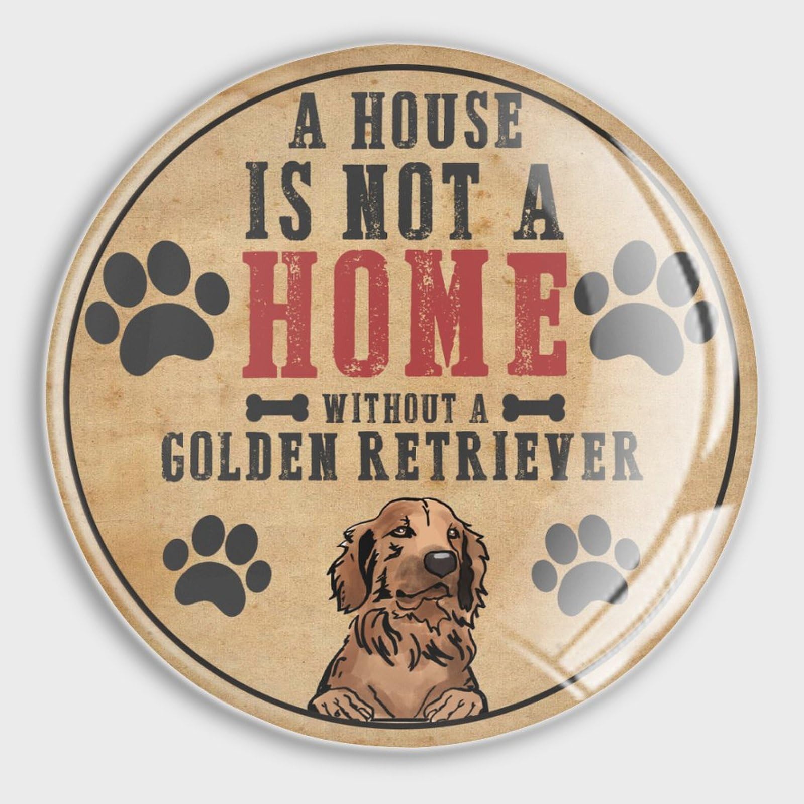 Kühlschrankmagnete aus Glas, starke Magnete, Aufschrift "A House Is Not A Home Without A Golden Retriever", Schließfachmagnete mit Tiermotiven, Tiermotiv, Welpen, schöne Kühlschrankmagnete