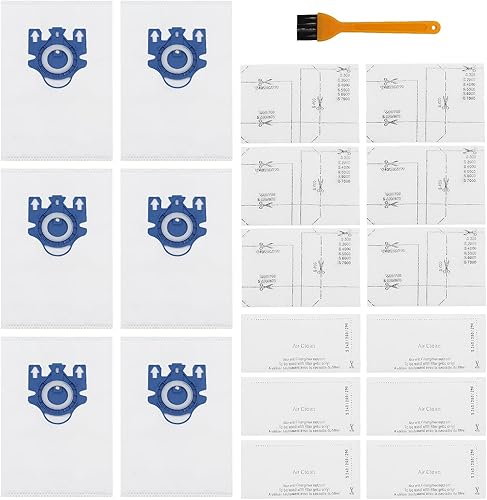 Paquete de 6 bolsas de repuesto 3D Airclean GN para bolsas de aspiradora Miele GN, Classic C1, C1 completo, C2 completo, C3, S227, S240, S270, S400,