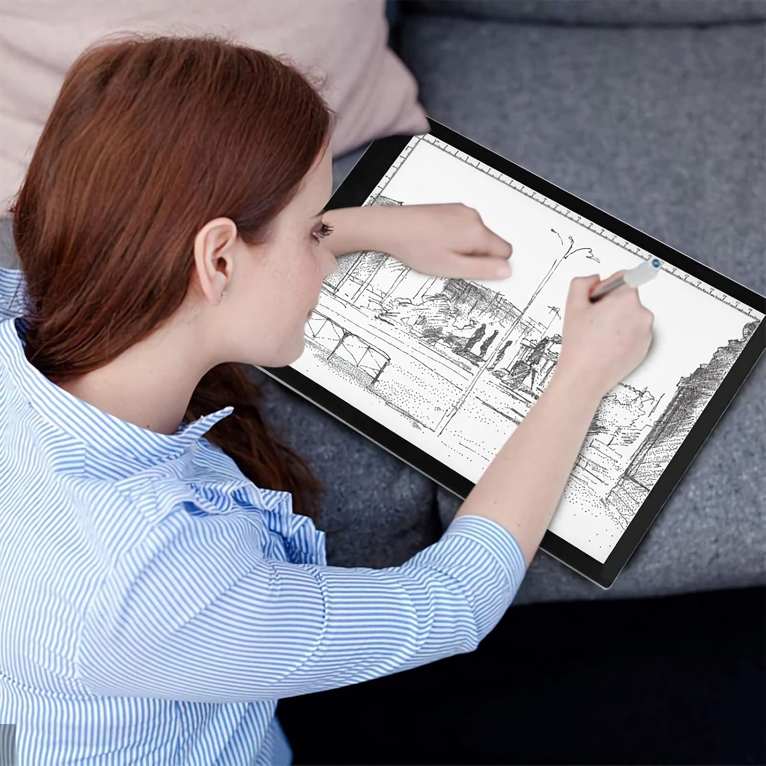 A0/A1/A2/A3/A4 Tracing Light Box, Portable Ultra-Thin Stepless Dimmable Brightness LED Light Pad, Wireless Rechargeable Led Light Board for Diamond Painting Sketching Drawing
