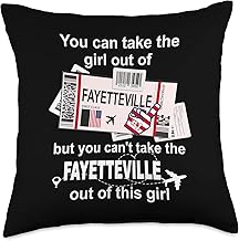 Girl Fayetteville Boarding Pass - Flight Ticket Fayetteville Throw Pillow