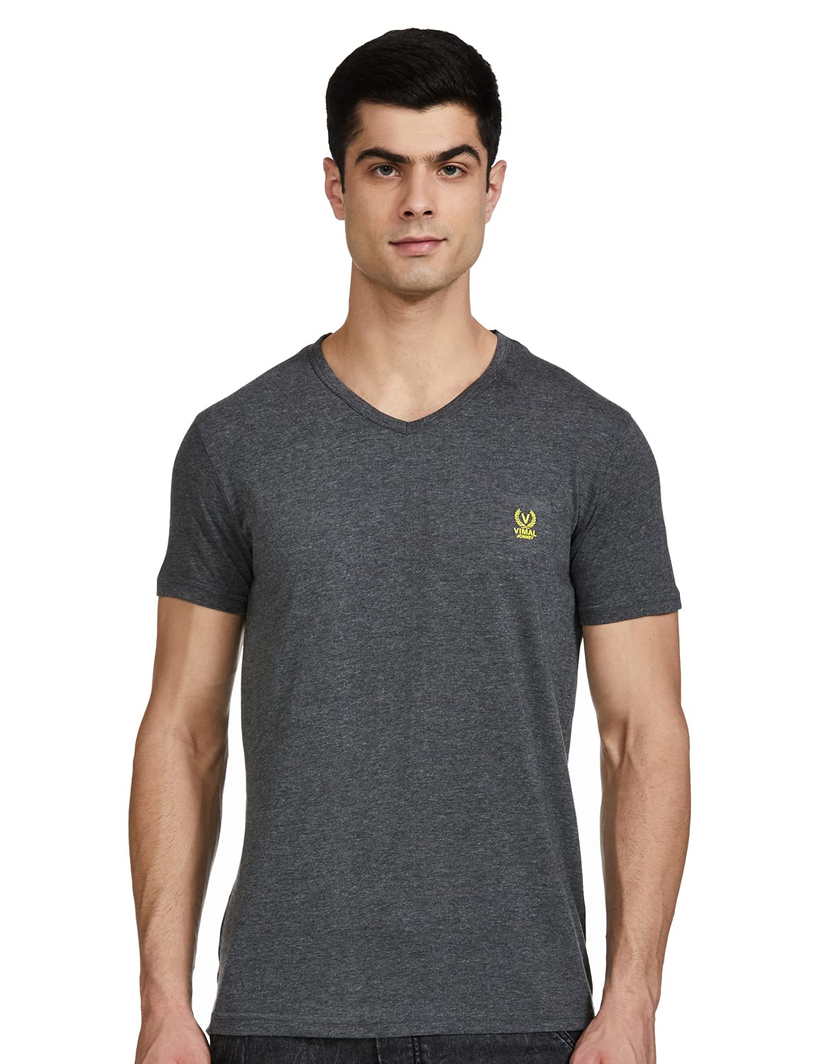 Men's Cotton Blended Regular Fit V-Neck T-Shirt-image-48