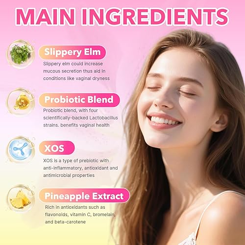 Miniatura 4 de Her Juicy Feminine Probiotics Gummies Gomitas de olmo resbaladizo probiótico para mujer que apoyan el equilibrio del pH, la salud intestinal y el