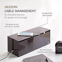 Vista 3 de YAMAZAKI Home Cable Box-Outlet Cable Organizador de almacenamiento, protector de cubierta