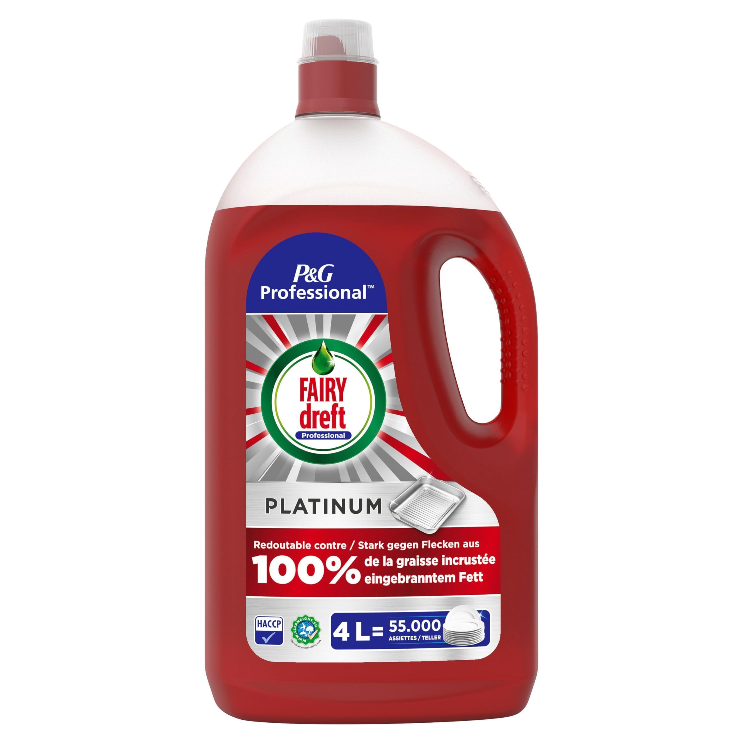 Fairy Professional Platinum Handgeschirrspülmittel, 4 L, Reinigt bis zu 55,000 Teller