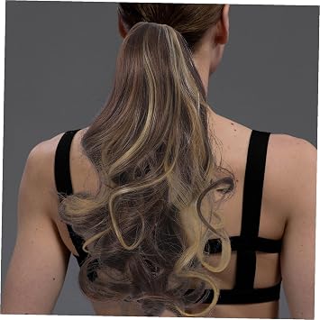 Long Curly Synthetic Hair Wig Clip Ponytail Extension for Women High Temperature Wig Claw Hair Extension