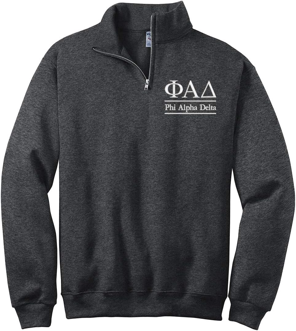 Phi Alpha Delta Unisex Quarter Zip Pullover - PAD Law School Fraternity Apparel Gifts Spiritwear