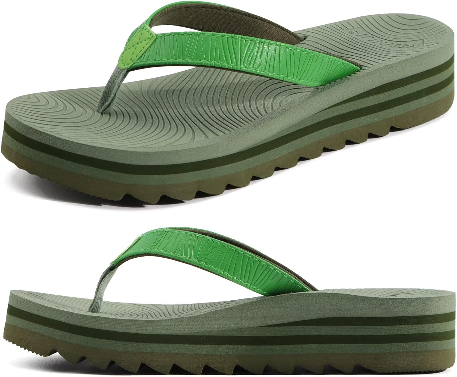 KuaiLu Women’s Flip Flops Ladies Yoga Mat Platform Thong Sandals Dressy Womans Lightweight Summer Slip On Beach Flip Flop Sandles, Soft Cushion Footbed, Arch Support