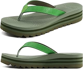 Women’s Flip Flops Ladies Yoga Mat Platform Thong Sandals Dressy Womans Lightweight Summer Slip On Beach Flip Flop Sandles, Soft Cushion Footbed, Arch Support