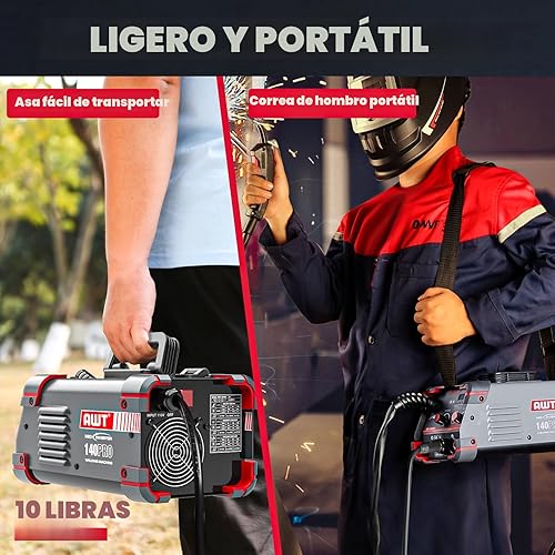 Miniatura 7 de AWT - Soldadora MIG de 140 A con núcleo fundente, máquina de soldadura con varilla y TIG con elevación 3 en 1, de 110 V con inversor IGBT Synergy,
