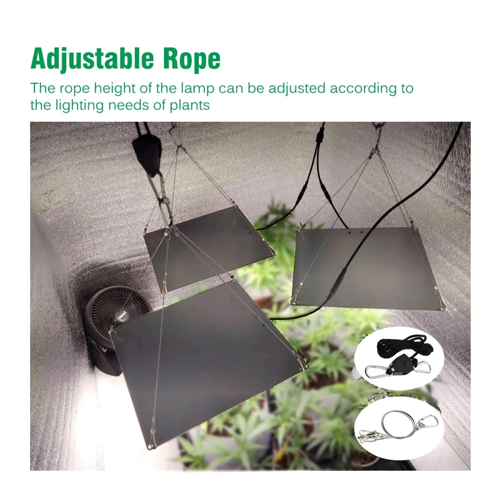 Lámpara de Cultivo, Luz LED de Cultivo Regulable de Espectro Completo, lámpara cuántica con Chip LM281B, 65W, 85W, 100W, 120W, 150W, for Plantas con Modo Veg/Bloom(QBXK1500Pro)